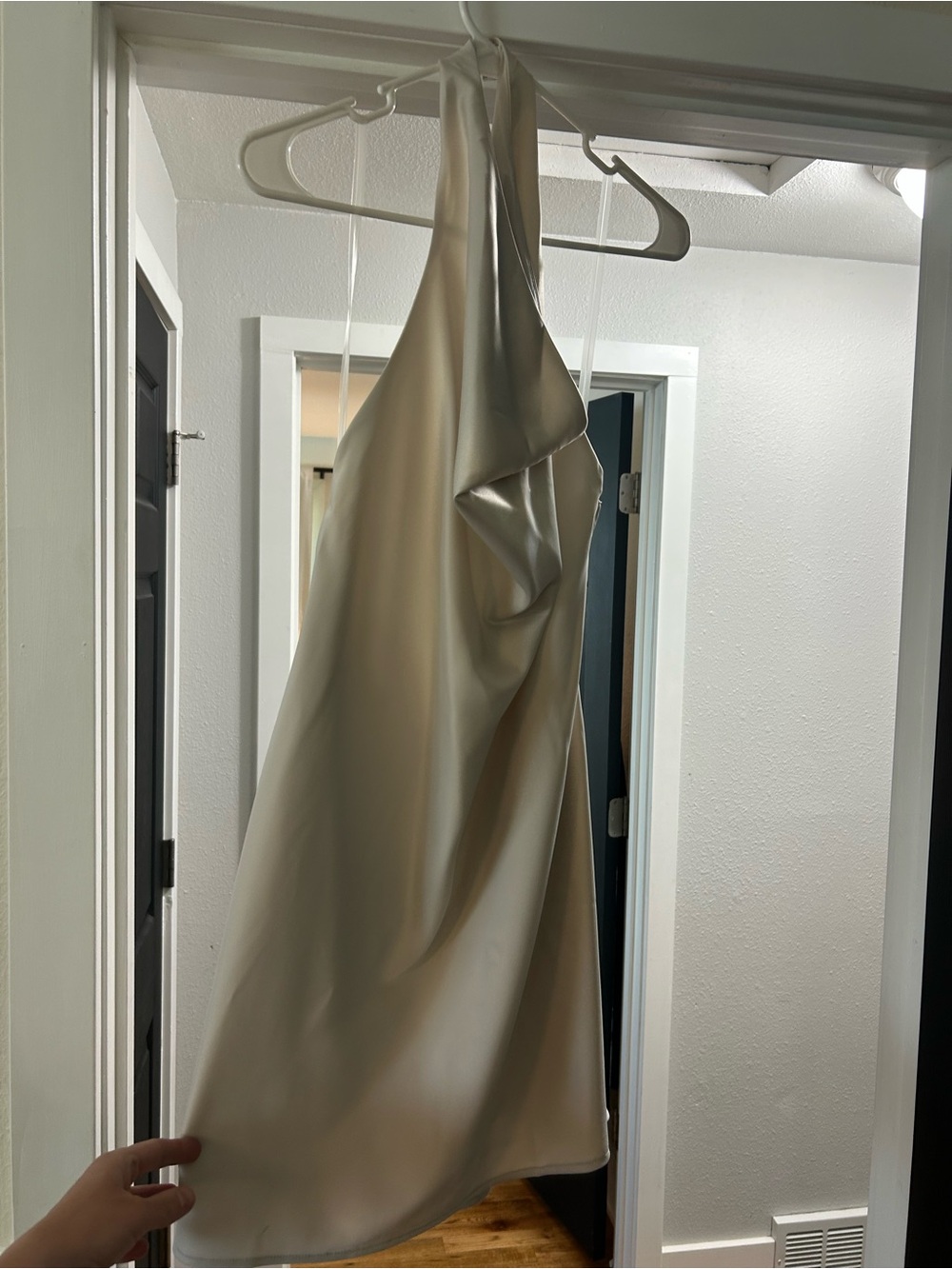 wild fable Cream Satin Halter Dress